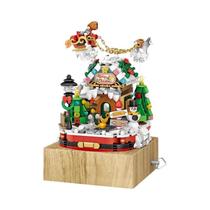 Caixa De Música De Natal Com Papai Noel E Blocos De Montar Giratórios Para Crianças LOZ-1237 Caixa De Música De Natal Com Papai Noel E Blocos De Montar Giratórios Para Crianças LOZ-1237