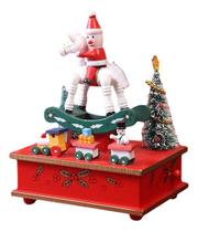 Caixa De Música De Natal Mesa Peça Boneco De Neve Cavalinho Caixa De Música De Natal Mesa Peça Boneco De Neve Cavalinho