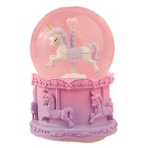 Caixa de música Dreamy Carousel Crystal Globe com luz LED