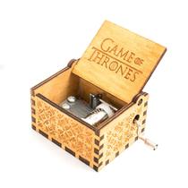 Caixa de música Game of Thrones, tema de anime em madeira, manivela