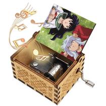 Caixa de música Inuyasha Hand Mrank, madeira esculpida antiga 85g Caixa de música Inuyasha Hand Mrank, madeira esculpida antiga 85g