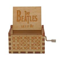 Caixa de música, manivela de madeira, melodia retrô, design esculpido Caixa de música, manivela de madeira, melodia retrô, design esculpido