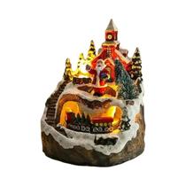 Caixa De Música Musical Iluminada Rotativa Em Resina, Ornamentos De Natal Sortidos Para Presente