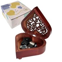 Caixa de Música Pursuestar Edelweiss - Formato Coração Vintage em Madeira