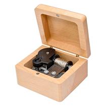 Caixa de música Square Maple Wood Hand Manivela Precision Gold