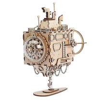 Caixa de música Venalisa Steampunk DIY modelo giratório de madeira Caixa de música Venalisa Steampunk DIY modelo giratório de madeira