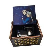 Caixa De Música Vintage De Madeira Esculpida Castelo Móvel Do Howl Decoração De Casa Presente De