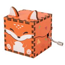 Caixa de música Wooden Fox DIY Hand Manivela Caixa musical para crianças