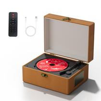 Caixa de Música Yintiny Time com Bluetooth e Leitor de CD - Design Marrom