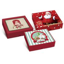 Caixa de Natal Retangular 25X20X5 CM Sortida - Pacote com 10 Unidades