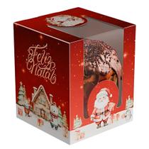 Caixa De Panetone Com Visor Natal Encantado unidade