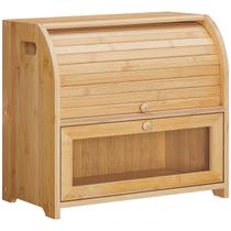 Caixa de Pão HOOBRO de Bambu 40x25x39 cm, 2 Níveis, Tampa Basculante Caixa de Pão HOOBRO de Bambu 40x25x39 cm, 2 Níveis, Tampa Basculante