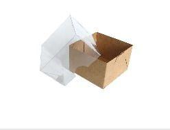 Caixa De Papel C/tampa Transparente Nº1 Kraft 06x06x04 10und