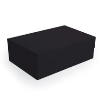 Caixa de Papel Rígido Retangular Preto com Ímã - 1 unidade - Cromus - Rizzo