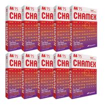Caixa de Papel Sulfite A4 Chamex 75g 10 Pacotes com 500 Folhas