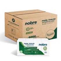 Caixa de Papel Toalha Interfolhas Slim 20x20cm 6000 Folhas (24 pct de 250 folhas) - Nobre