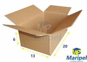 Caixa de papelão 20x13x6 sedex, pac, ecommerce com 100 unidades