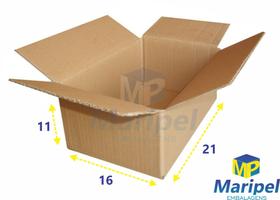 Caixa de papelão 21x16x11 sedex, pac, ecommerce com 100 unidades