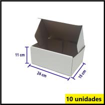 Caixa de Papelão Branca Correio Sedex/pac 24x15x11cm Kit 10 - Emballari