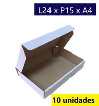 Caixa de Papelão Branca Ecommerce/correio 24x15x4cm Kit 10 - Emballari