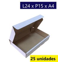 Caixa de Papelão Branca Ecommerce/correio 24x15x4cm Kit 25 - Emballari