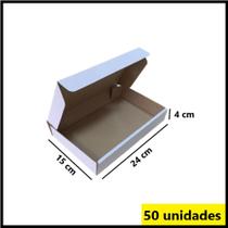 Caixa de Papelão Branca Ecommerce/correio 24x15x4cm Kit 50 - Emballari