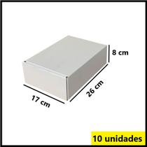 Caixa de Papelão branca para Correio Ecommerce/pac 26x17x8cm Kit 10 - Emballari