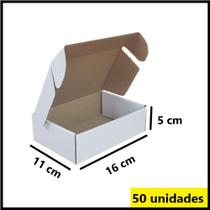 Caixa de Papelão branca para Correio Sedex/pac 16x11x5cm Kit 50 - Emballari