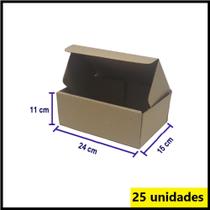 Caixa de Papelão parda para Correio Sedex/pac 24x15x11cm Kit 25 - Emballari