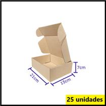 Caixa de Papelão parda para Ecommerce/correio 21x15x7cm Kit 25 - Emballari