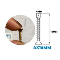 Caixa de Parafuso Chipboard 4x16 Cabeca Chata Philips Bicromatizado