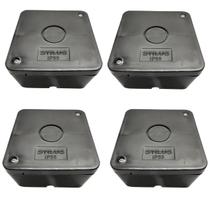 Caixa de Passagem Plástica Organizadora Preta Câmera Segurança Cftv de Sobrepor IP66 Kit 4 Caixa de Passagem Plástica Organizadora Preta Câmera Segurança Cftv de Sobrepor IP66 Kit 4