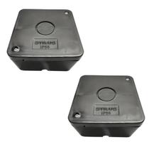 Caixa de Passagem Plástica Organizadora Preto Câmera Segurança Cftv de Sobrepor IP66 Kit 2 Caixa de Passagem Plástica Organizadora Preto Câmera Segurança Cftv de Sobrepor IP66 Kit 2