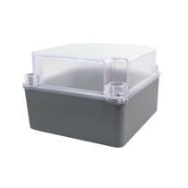 Caixa de Passagem Prática 10x10x7cm Cinza Tampa Transparente Alta Caixa de Passagem Prática 10x10x7cm Cinza Tampa Transparente Alta