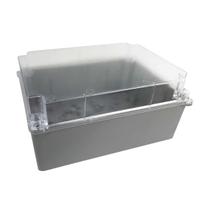 Caixa de Passagem Prática 14x19x9 Cinza Tampa Transparente Alta Caixa de Passagem Prática 14x19x9 Cinza Tampa Transparente Alta