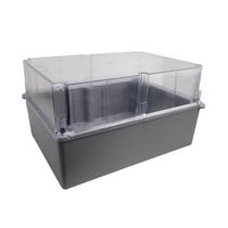 Caixa de Passagem Prática 220X300X170 Cinza Tampa Transparente Alta Caixa de Passagem Prática 220X300X170 Cinza Tampa Transparente Alta