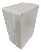 Caixa de Passagem Sobrepor Plástica Organizadora Branca Câmera Segurança Cftv Stilus Área Externa