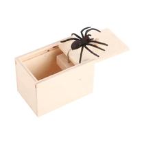 Caixa De Pegadinha De Madeira Com Aranha Engraçada, Jogo De Qualidade Para Amigos E Brinquedo De