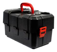 Caixa de pesca apetrechos isca artificial hi - 3 bandejas articuladas preta Caixa de pesca apetrechos isca artificial hi - 3 bandejas articuladas preta