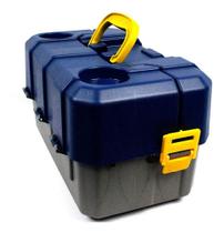 Caixa de pesca hi c/ 2 bandejas p/ isca artificial e apetrechos azul Caixa de pesca hi c/ 2 bandejas p/ isca artificial e apetrechos azul