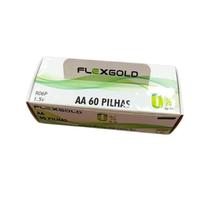 Caixa De Pilhas Aa Zinco 60 Unidades Flex Fx- A60 Caixa De Pilhas Aa Zinco 60 Unidades Flex Fx- A60