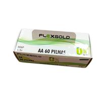 Caixa De Pilhas Aa Zinco 60 Unidades Flex Fx- Aaz60 Caixa De Pilhas Aa Zinco 60 Unidades Flex Fx- Aaz60