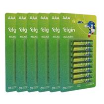 Caixa De Pilhas Alcalina Elgin Aaa 96 Unidades 6 Cartelas