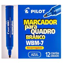 Caixa de Pincel Marcador para Quadro Branco Recarregável WBM-7 12 Unidades Azul - Pilot