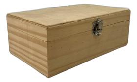 Caixa de Pinus 25x15x9,5 cm com Dobradiça e Fecho