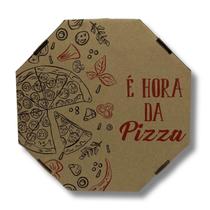 Caixa de Pizza 35cm Kraft - Fundo Kraft Resistente - 25un - Qcaixa Embalagens