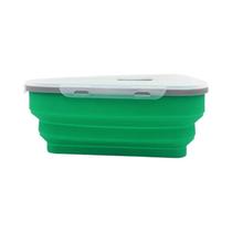 Caixa De Pizza Dobrável De Silicone De Grau Alimentício Reutilizável Embalagem Triangular Para