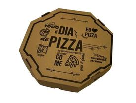 Caixa De Pizza Papelão Montável Oitavada 30Cm Estampada C/25