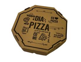 Caixa De Pizza Papelão Montável Oitavada 30cm Estampada C/25