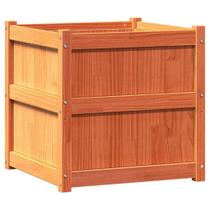 Caixa de plantador VidaXL Madeira maciça de pinho 60x60x60cm Cera Castanha